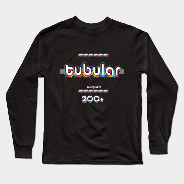 Tubular 2000 ColorGroove Retro-Rainbow-Tube nostalgia (wf) Long Sleeve T-Shirt by Blackout Design